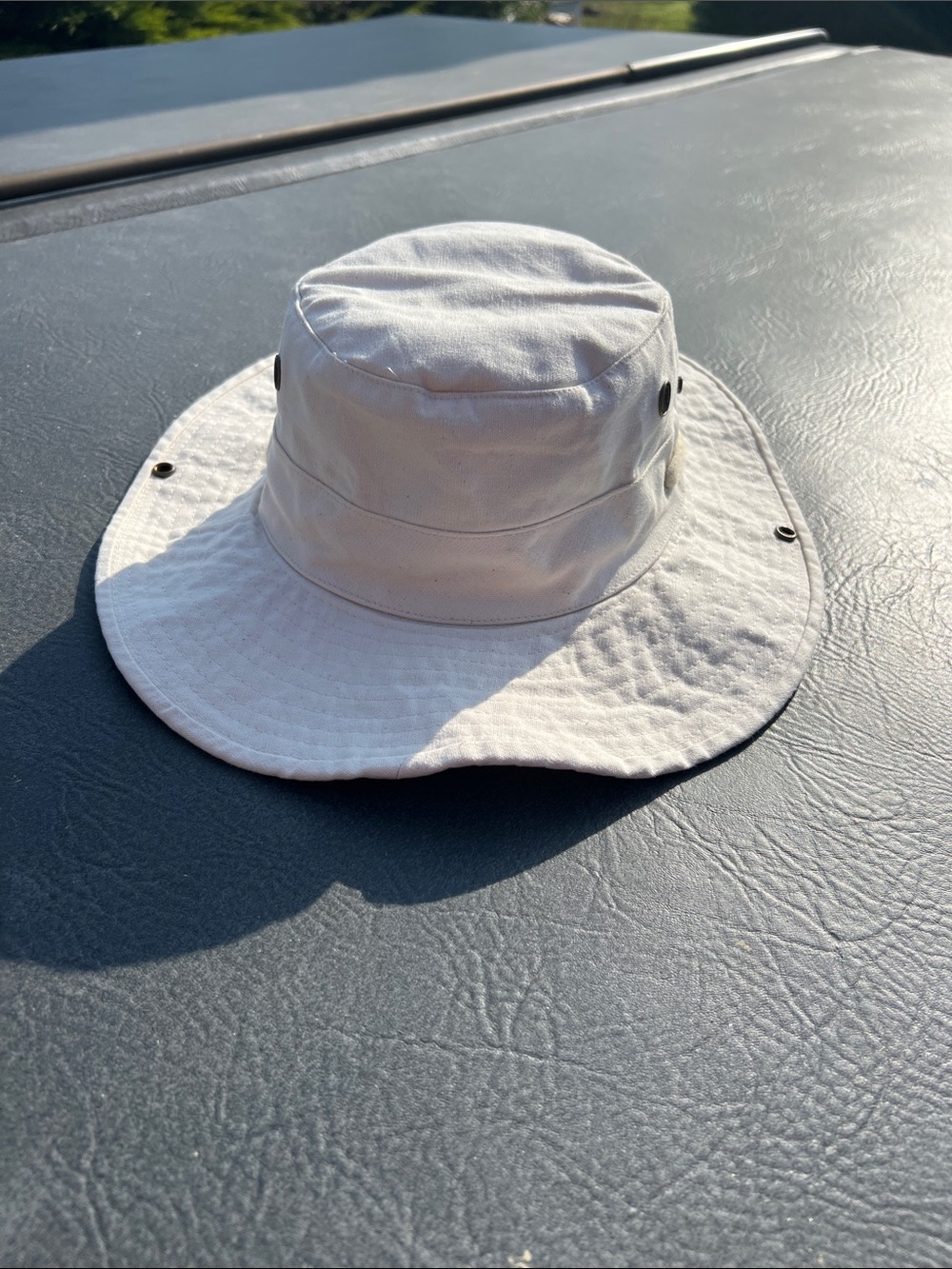 Lightweight White Canvas Bucket Hat